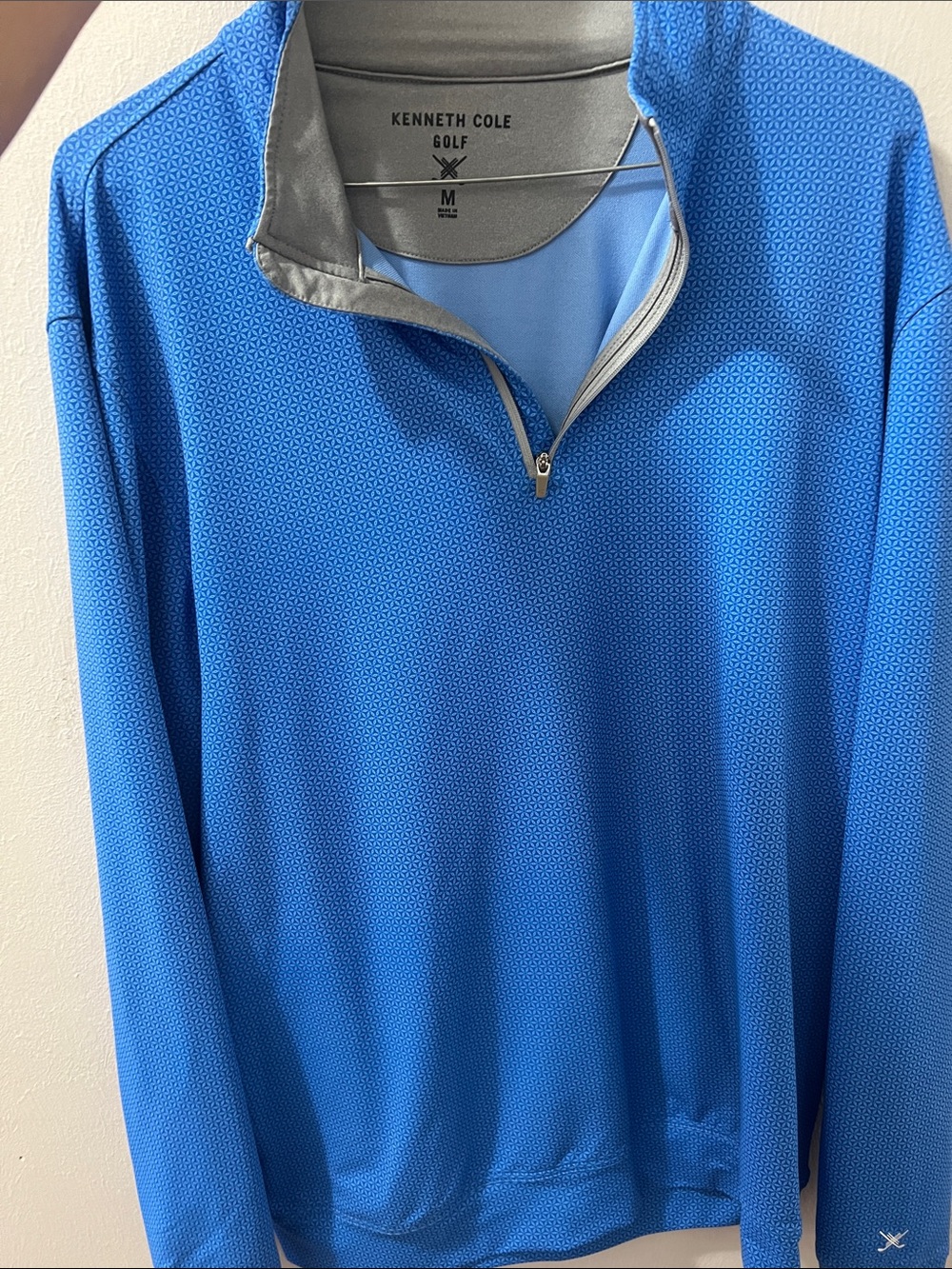 Kenneth Cole Blue Lightweight Quarter-Zip Golf Pullover